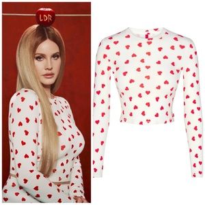 NWT SKIMS X Lana Del Rey Valentines Limited Edition Super Cropped Long Sleeve